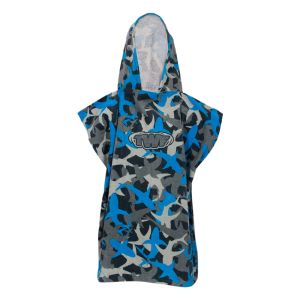TWF Kids Hooded Towel Robe - Navy Sharks