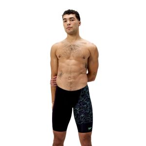 Speedo Mens Hyperboom V-Cut Jammer - Black/Alfalfa Green