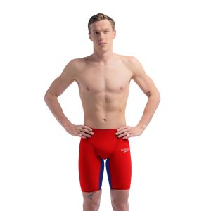 Speedo Mens Fastskin LZR Pure Valor 2 Jammer - Flame Red/Cobalt Pop