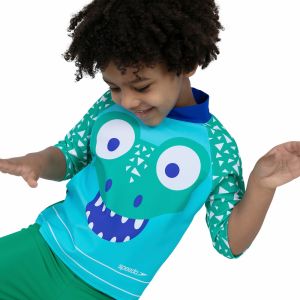 Speedo Corey Croc Swim Top & Short Set - Green