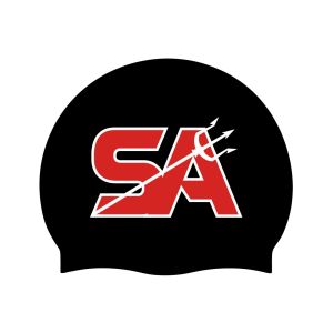 Sandwell Aquatics SC 3pk Black Club Logo Only Swimming Cap - Black