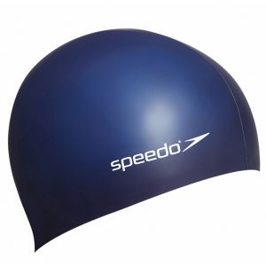 Speedo Plain Flat Silicone Swimming Cap - Blue