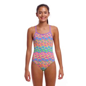 Funkita Girls Jig Jag Single Strap One Piece Swimsuit - Multi