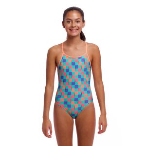 Funkita Girls Flip Flop Diamond Back One Piece Swimsuit - Multi