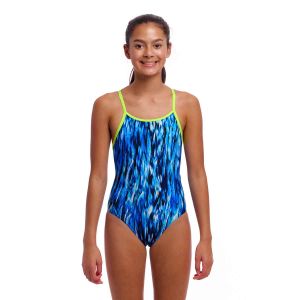 Funkita Girls Wing Streak Diamond Back One Piece Swimsuit - Blue