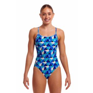 Funkita Ladies Tetra Tonic Diamond Back One Piece Swimsuit - Blue/Multi
