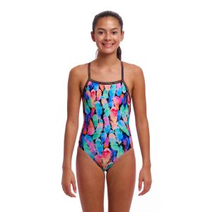 Funkita Girls Tickle Torture Strapped In One Piece Swimsuit - Multi