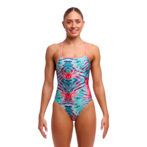 Funkita Ladies Ripple Reflect Strapped In One Piece Swimsuit - Multi