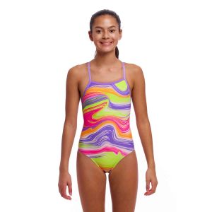 Funkita Girls Colour Contour Tie Me Tight One Piece Swimsuit - Multi