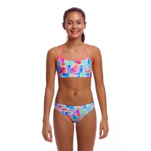 Funkita Girls Tickle Pink Crop Top - Multi