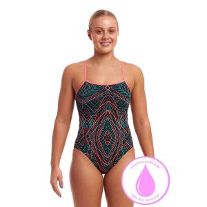 Funkita Ladies Spiro Mint Swim Secure One Piece Swimsuit - Multi