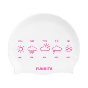 Funkita Swim Week Swim Cap - White/Pink