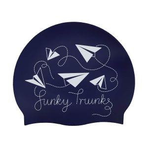 Funky Trunks Paper Plain Swim Cap - Blue/White