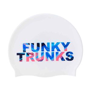 Funky Trunks Wave Craze Swim Cap - White/Multi
