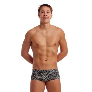 Funky Trunks Mens Space Signals Classic Trunk - Black/White