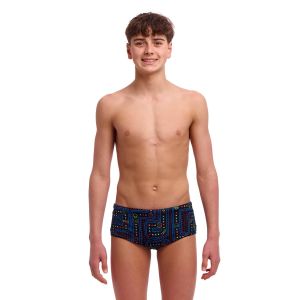 Funky Trunks Boys Chomp Chomp Sidewinder Trunks - Black/Multi
