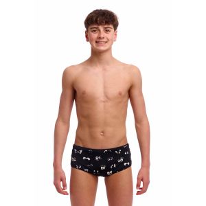 Funky Trunks Boys Eye Spy Sidewinder Trunks - Black/White