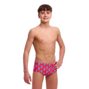 Funky Trunks Boys Hot Volt Sidewinder Trunks - Red/Blue