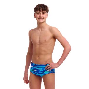 Funky Trunks Boys Pace Racer Sidewinder Trunks - Blue