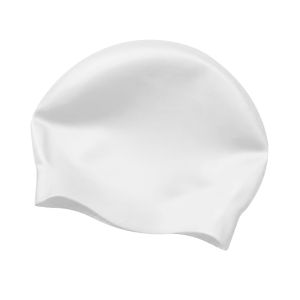 AK Adult Wrinkle Free Silicone Swimming Cap - White
