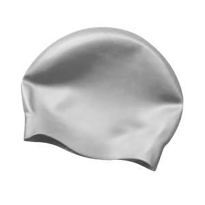 AK Adult Wrinkle Free Silicone Swimming Cap - Silver