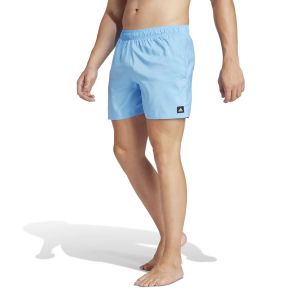 Adidas Mens Solid CLX Classic-Length Swim Shorts - Blue Burst/Black