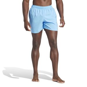 Adidas Mens Solid CLX Short-Length Swim Shorts - Blue Burst/White