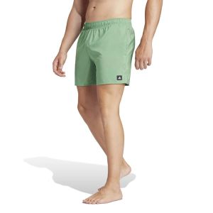 Adidas Mens Solid CLX Short-Length Swim Shorts - Green