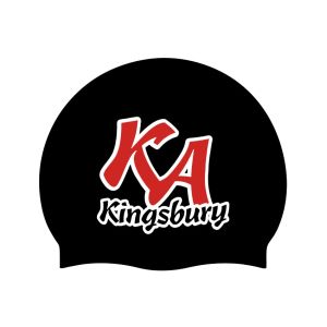 Kingsbury Aquarius Club Logo Only Swimming Cap - Black/Red/White