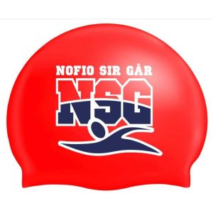 Nofio Sir Gar 3pk Club Logo Only Swimming Cap - Red/Navy/White