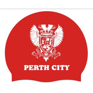 Perth 3pk Club Logo Only Swimming Cap - Red/White