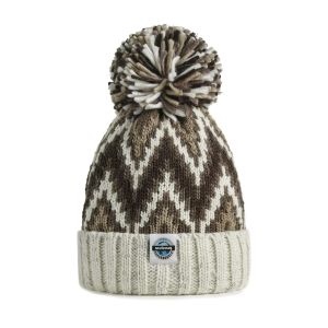 Swimzi Truffle Cream Zig-zag Super Bobble Hat - Brown