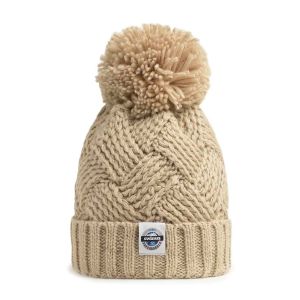 Swimzi Oatmeal Patchwork Reflective Super Bobble Hat - Brown