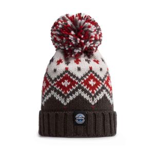 Swimzi Graphite Red Tyrol Nordic Knit Reflective Super Bobble Hat - Multi