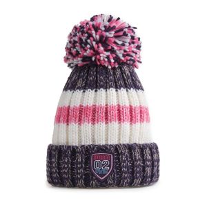 Swimzi Navy Pink Rib Reflective Super Bobble Hat - Multi