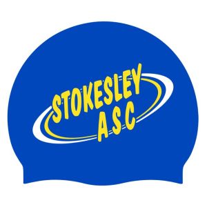 Stokesley Blue Club Logo Only Swimming Cap - Blue/Yellow/White