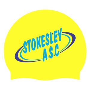 Stokesley Yellow Club Logo Only Swimming Cap - Yellow/Blue/Blue