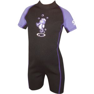 TWF Kids Seahorse 2mm Summer Shortie Wetsuit - Black/Purple