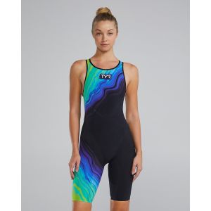 TYR Womens Venzo Volconyx Openback Kneeskin - Lime/Navy
