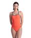 Arena Womens Solid Lace Back Swimsuit - Bright Coral/Blue Cosmo