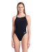 Arena Womens Solid Lace Back Swimsuit - Black