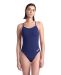 Arena Womens Solid Lace Back Swimsuit - Navy