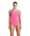 Arena Womens Solid Lace Back Swimsuit - Shocking Pink/Blue River