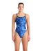 Arena Womens Team Crackle Challenge Back Swimsuit - Black/Team Royal