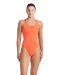 Arena Womens Solid Tech Back Swimsuit - Bright Coral/Blue Cosmo