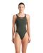 Arena Womens Solid Tech Back Swimsuit - Dark Sage/Black