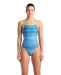 Arena Womens Ondulation Lace Back Swimsuit - Multi/Navy/Soft Green