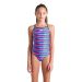 Arena Girls Racing Stripe Lightdrop Back Swimsuit - Multi Navy
