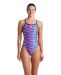Arena Womens Racing Stripe X Criss Cross Back Swimsuit - Navy Multi