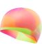 TYR Junior Tie Dye Long Hair Silicone Swim Cap - Pink/Orange/Yellow
